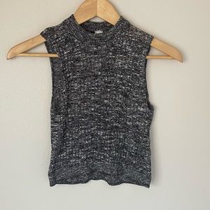H&M High-neck Knitted Marled Crop Top